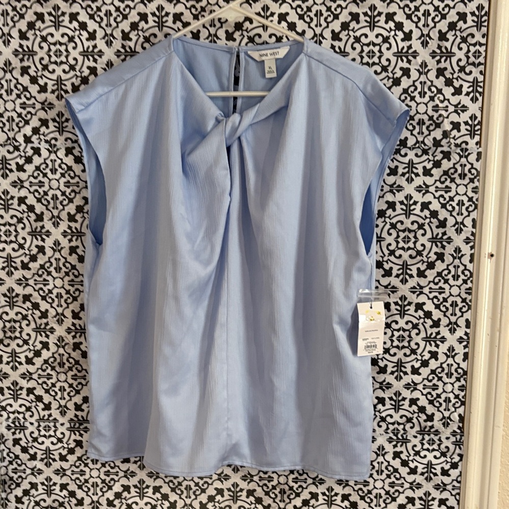 Nine West Sky Blue Sleeveless Blouse